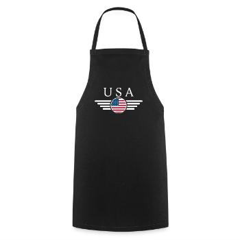 USA Freedom Spirit T-Shirt - Cooking Apron - black - Front - AI Model Male 185 dark (185cm)