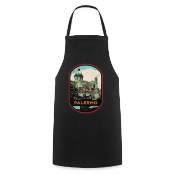 Exploration sicilienne : Palerme authentique - Tablier de cuisine - noir - Devant - AI Model Male 185 dark (185cm)