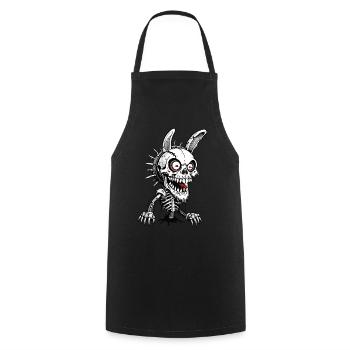 Hasen Skull // Totenkopf Horror Hase FS0039 - Kochschürze - Schwarz - Vorne - AI Model Male 185 dark (185cm)
