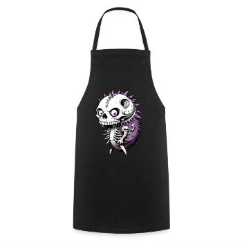 Hedgehog Skull // Totenkopf Igel FS0115 - Cooking Apron - black - Front - AI Model Male 185 dark (185cm)