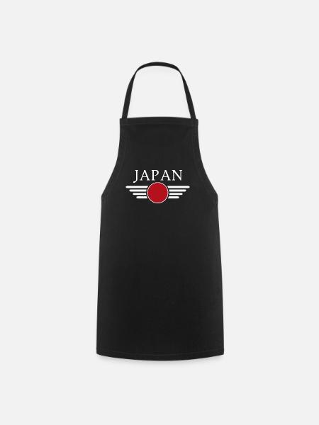 Japanese Style Design T-Shirt - Cooking Apron - black