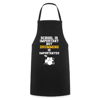 School Is Important But Drumming Is Importanter - Kochschürze - Schwarz - Vorne - AI Model Male 185 dark (185cm)