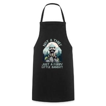 Not a thief, just a furry little bandit, Raccoon - Cooking Apron - black - Front - AI Model Male 185 dark (185cm)