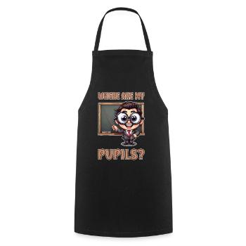 Where are my pupils? - Cooking Apron - black - Front - AI Model Male 185 dark (185cm)