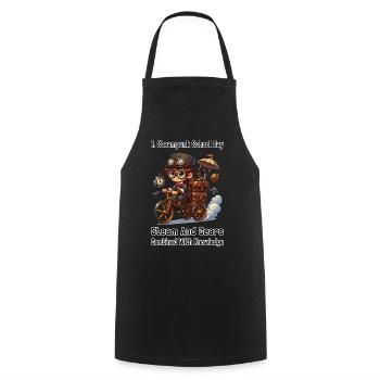 Erster Steampunk Schultag - Kochschürze - Schwarz - Vorne - AI Model Male 185 dark (185cm)