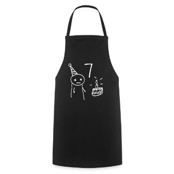 7 years old - 7th Birthday Fun 7 Year Old Gift - Cooking Apron - black - Front - AI Model Male 185 dark (185cm)