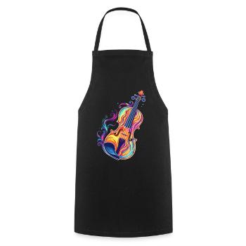 Violin Comic Look - Cooking Apron - black - Front - AI Model Male 185 dark (185cm)