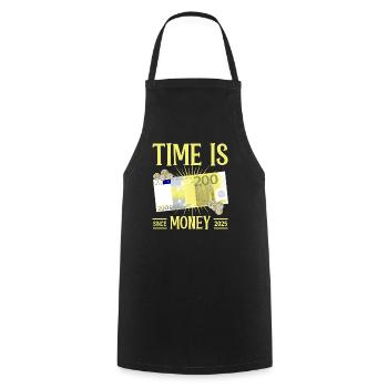 Time is money - Cooking Apron - black - Front - AI Model Male 185 dark (185cm)