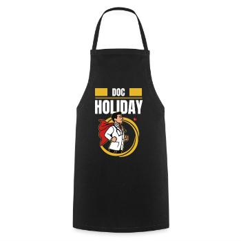Doc Holiday – Médecin en style fraude sur le temps de travail - Tablier de cuisine - noir - Devant - AI Model Male 185 dark (185cm)
