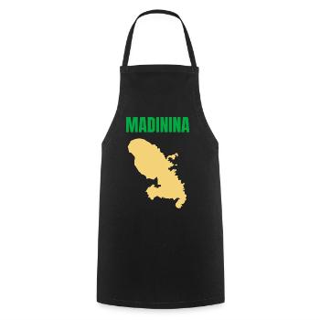 Madinina Martinique map t-shirt - Cooking Apron - black - Front - AI Model Male 185 dark (185cm)