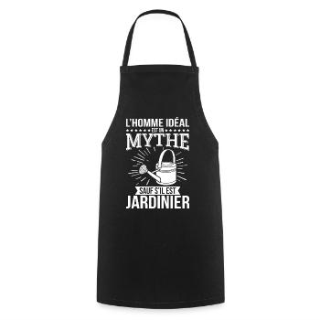 The ideal man, a myth unless he is a gardener - Cooking Apron - black - Front - AI Model Male 185 dark (185cm)