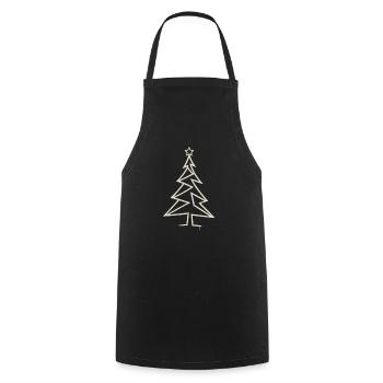 Arbre de Noël urbain – Conception angulaire à une ligne - Tablier de cuisine - noir - Devant - AI Model Male 185 dark (185cm)