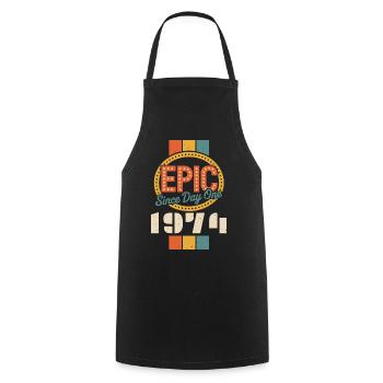 Legendary since 1974 - Cooking Apron - black - Front - AI Model Male 185 dark (185cm)