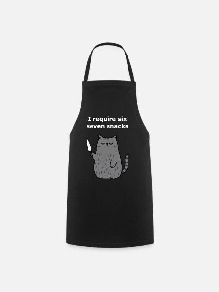 6-7 Internet Meme 6 7 Snack Katze - Kochschürze - Schwarz