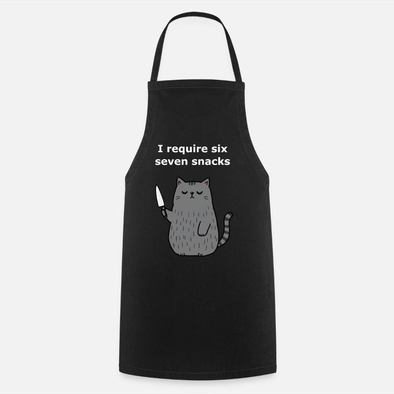 6-7 Internet Meme 6 7 Snack Katze - Kochschürze - Schwarz