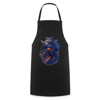 Sushi British Shorthair Cat Blue Dragon Gift - Cooking Apron - black - Front - AI Model Male 185 dark (185cm)