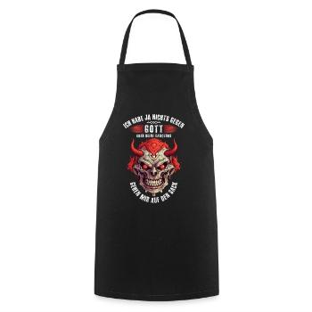I have nothing against God, but... - Cooking Apron - black - Front - AI Model Male 185 dark (185cm)