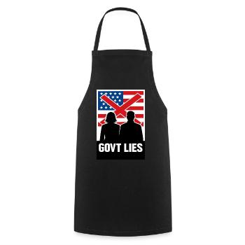 Govt Lies - Cooking Apron - black - Front - AI Model Male 185 dark (185cm)