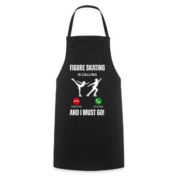 figure skating is calling and I must go - Cooking Apron - black - Front - AI Model Male 185 dark (185cm)