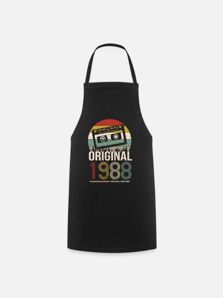1988 anniversaire 1988 né en 1988 anniversaire - Tablier de cuisine - noir