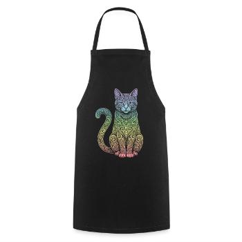 Hauskatze - Kochschürze - Schwarz - Vorne - AI Model Male 185 dark (185cm)