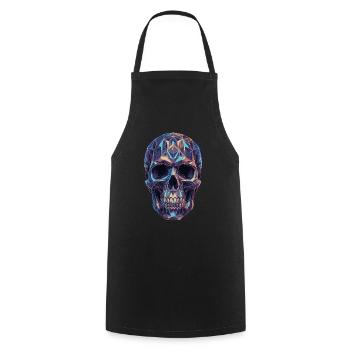 Geometric skull in a blaze of color - Cooking Apron - black - Front - AI Model Male 185 dark (185cm)