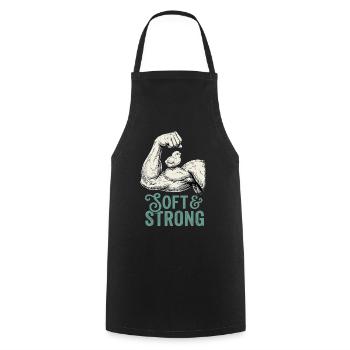 Strong and Soft - Cooking Apron - black - Front - AI Model Male 185 dark (185cm)