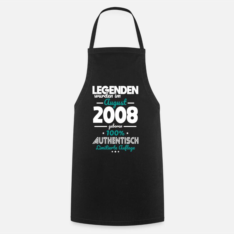 18. Geburtstag - Legenden wurden im August 2008 - Kochschürze - Schwarz