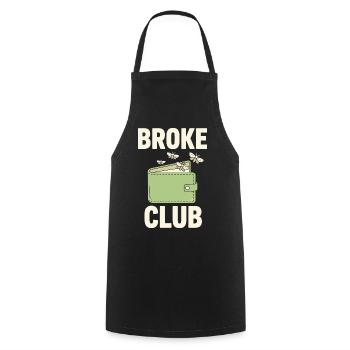 Broke Club Empty Wallet - Cooking Apron - black - Front - AI Model Male 185 dark (185cm)