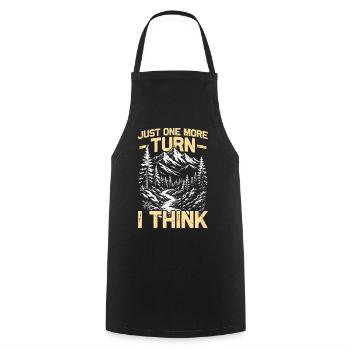 Just one more turn Hiking Mountains Mountaineering - Cooking Apron - black - Front - AI Model Male 185 dark (185cm)