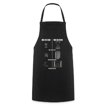 Was ich sage Was ich meine Gamer Zocker Herren - Kochschürze - Schwarz - Vorne - AI Model Male 185 dark (185cm)