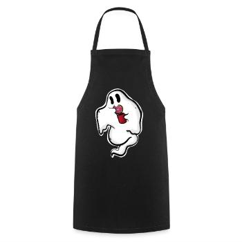 Ghost with donut and cup - Cooking Apron - black - Front - AI Model Male 185 dark (185cm)