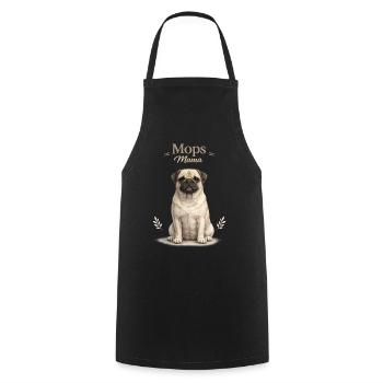 Mops Mama – Geschenk für Mops Liebhaberinnen - Kochschürze - Schwarz - Vorne - AI Model Male 185 dark (185cm)