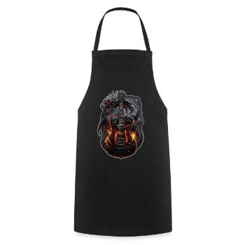 Dragon Rock – Burning Guitar - Cooking Apron - black - Front - AI Model Male 185 dark (185cm)