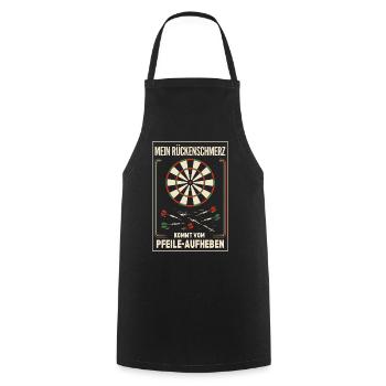 Rückenschmerzen Dartspieler Pfeile am Boden Humor - Kochschürze - Schwarz - Vorne - AI Model Male 185 dark (185cm)