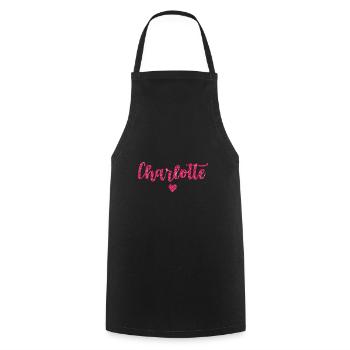 Charlotte Heart Pink - Cooking Apron - black - Front - AI Model Male 185 dark (185cm)