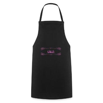 Name Lilli - Cooking Apron - black - Front - AI Model Male 185 dark (185cm)