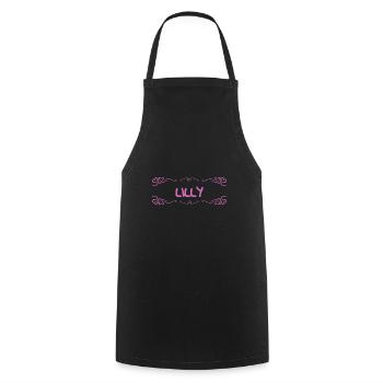 Name Lilly - Cooking Apron - black - Front - AI Model Male 185 dark (185cm)