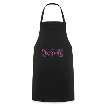 Name Bertha - Kochschürze - Schwarz - Vorne - AI Model Male 185 dark (185cm)