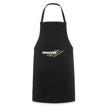 Cadeau pour fille - Tablier de cuisine - noir - Devant - AI Model Male 185 dark (185cm)