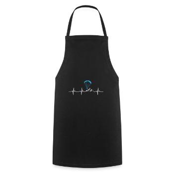 Heartbeat For Paragliding Paraglider Paraglider - Cooking Apron - black - Front - AI Model Male 185 dark (185cm)