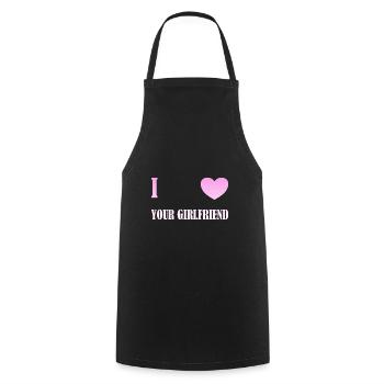 J’aime ta petite amie - Tablier de cuisine - noir - Devant - AI Model Male 185 dark (185cm)