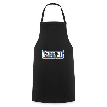 Cool Retro Electrician Designs T-Shirt - Cooking Apron - black - Front - AI Model Male 185 dark (185cm)