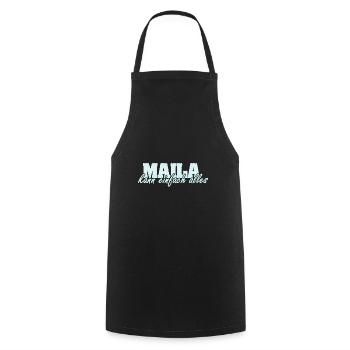 Motto für Maila Frau Spruch - Kochschürze - Schwarz - Vorne - AI Model Male 185 dark (185cm)