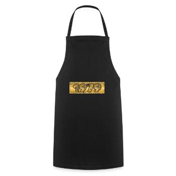 Born in 1979 - Cooking Apron - black - Front - AI Model Male 185 dark (185cm)
