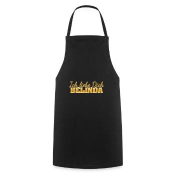 Belinda dans le rôle de l’amour - Tablier de cuisine - noir - Devant - AI Model Male 185 dark (185cm)