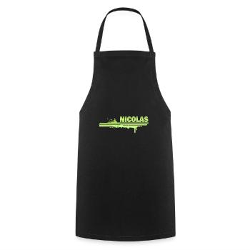 Geschenk für Nicolas - Kochschürze - Schwarz - Vorne - AI Model Male 185 dark (185cm)