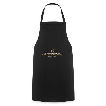 wenn du Geld in Small Caps - Kochschürze - Schwarz - Vorne - AI Model Male 185 dark (185cm)