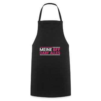 Meine BFF darf Alles - Kochschürze - Schwarz - Vorne - AI Model Male 185 dark (185cm)