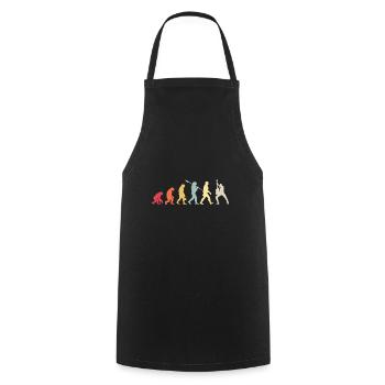 Human Evolution Guitar Band Retro Vintage - Tablier de cuisine - noir - Devant - AI Model Male 185 dark (185cm)